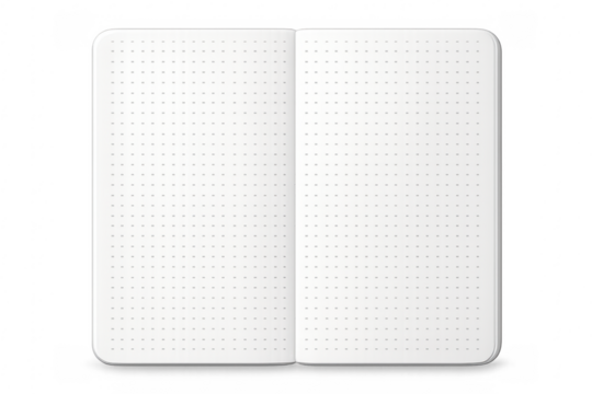 Open blank dotted paper notebook template