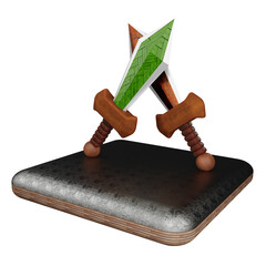 Crossed Green Blades