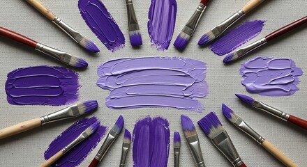 Purple Paint Brushes  Strokes.