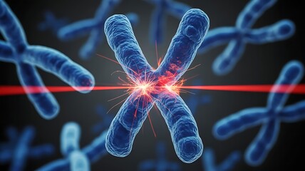 Precision Laser Gene Editing Targeting a Human Chromosome in Lab Setting