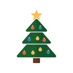 Christmas tree Icon on White Background Vector Art Illustration on white background.