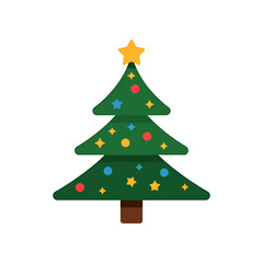 Christmas tree Icon on White Background Vector Art Illustration on white background.