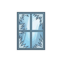 Frozen window  Icon on White Background Vector Art Illustration on white background.