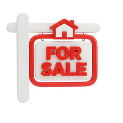 For Sale Sign with Transparent Background