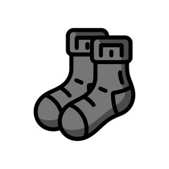 Wool socks Icon on White Background Vector Art Illustration on white background.