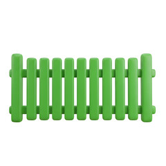 Green Picket Fence Isolated