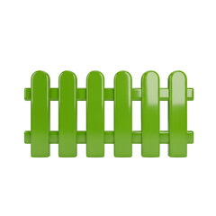 Green Fence Isolated on Transparent Background