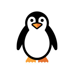 Penguin Icon on White Background Vector Art Illustration on white background.
