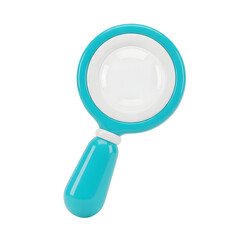 Shiny Blue Magnifying Glass with Transparent Background