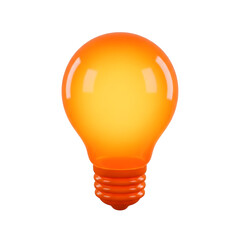 Orange Light Bulb with Transparent Background