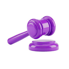 Purple Gavel with Transparent Background
