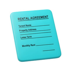 Blue Rental Agreement with Transparent Background
