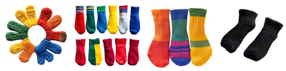 Toe socks – Socks with separate sections for each toe similar to gloves for the feet. Isolated on Clear White Background Highly Detailed