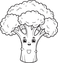 Fototapeta premium Charming Broccoli Character Illustration with Playful Design for