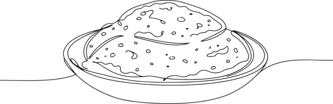 Minimalist line art illustration depicting a portion of ugali in