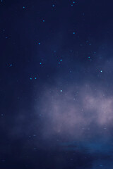 Wet asphalt, reflection of neon lights, a searchlight, smoke. Abstract light in a dark empty street with smoke, smog. Dark background scene of empty street, night view, night city.