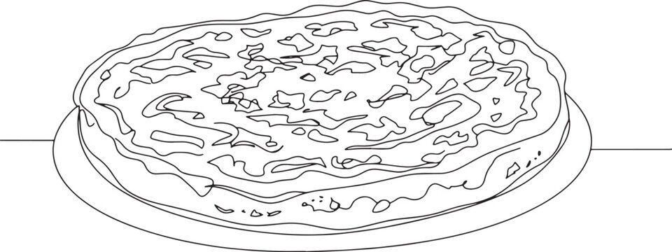 Minimalist outline drawing displaying a Sri Lankan kottu roti di