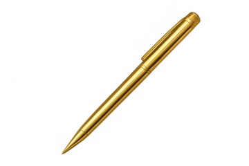 Golden ballpoint pen illustrating luxury and success