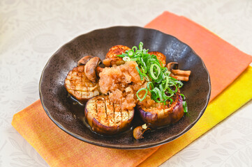 焼きなすのおろしポン酢がけ