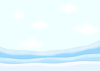 Background of a field covered in white snow