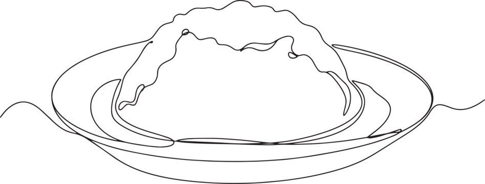 Minimalist contour illustration of traditional Zimbabwean sadza