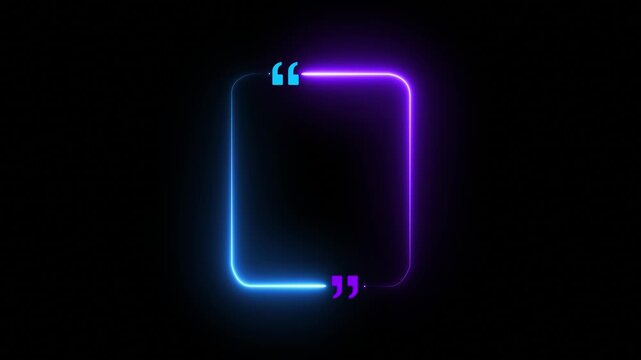 Seamless loop animation speech neon color concept on the transparent background. Empty copy space. Motion graphics of empty shape idea. 4k video animation.