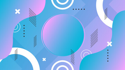 Geometric shape abstract background pastel gradient color. Presentation memphis style and banner design