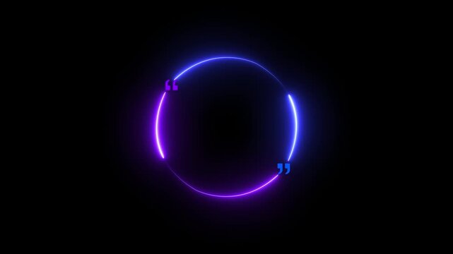 Seamless loop animation speech neon color concept on the transparent background. Empty copy space. Motion graphics of empty shape idea. 4k video animation.