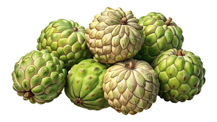 Fototapeta premium A beautiful pile of fresh and delicious sugar apples in natural light