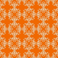 Orange Floral Classic Pattern
Traditional floral ornament pattern in white and orange, elegant and vintage-inspired.