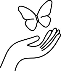 Elegant butterfly wellness illustration symbolizing harmony, mindfulness, and natural beauty. Perfect for spa branding, self-care themes, relaxation designs, and holistic lifestyle concepts.