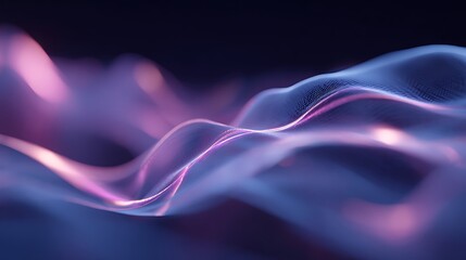 Obraz premium Ethereal Wavy Light Form With Pink And Blue Hues abstract wave Photo