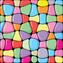 Abstract colorful background. Mosaic pebble stone seamless pattern background of ceramic fragments. Cute pebble background. Room for interior designs, texture, beauty, background.