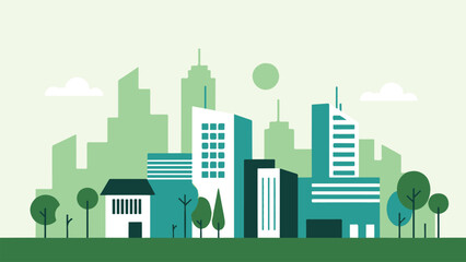 city landscape with trees