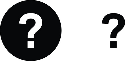 Question mark vector illustration, bold symbol design, black and white contrast, inquiry icon set, uncertainty concept, minimal graphic style