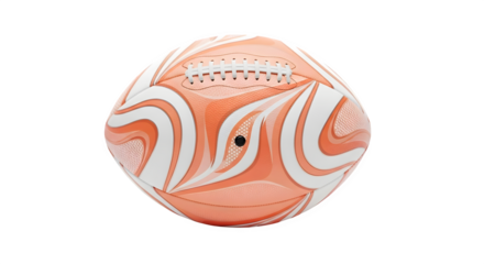 Orange rugby ball isolated on transparent background, a sports equipment item