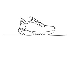 Shoe icon continuous one line drawing outline vector illustration	
