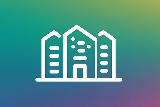 Building complex vector icon representing city district - Powered by Adobe