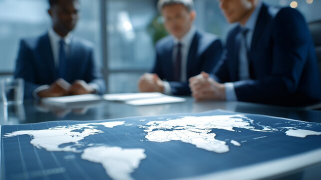 Diplomatic representatives at formal negotiation table following strict international protocol, symbolizing global relations, respectful dialogue, and carefully structured decision-making