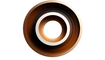 Abstract, concentric ring design with metallic and contrasting inner circles on black