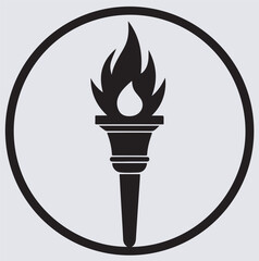 torch knowledge icon silhouette vector art illustration, fire icon vector illustration