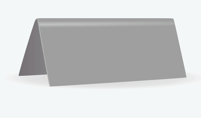 Blank grey table name card. vector illustration	