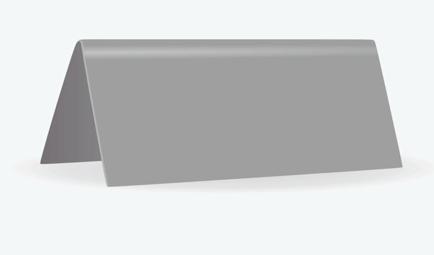 Blank grey table name card. vector illustration	