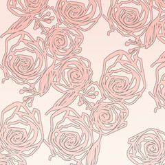 Watercolor Vintage pattern with drawing roses flowers. Beautiful flowers, rose, peony, poppy. Floral background. Watercolor floral bouquet. Abstract flower. Fashionable pattern.