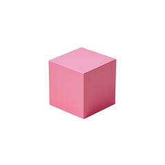 Fototapeta premium Simple Pink Cube Sitting on a White Background in 3D Render