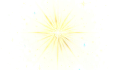 Magic Starburst Overlay with Gold Flare, Blue Sparkle, and Fantasy Glow on Transparent Background Shiny overlay of magic starburst,  gold light, festive blue sparkle, fantasy explosion, Christmas sun 