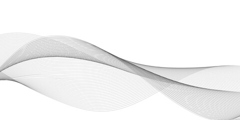 Abstract wavy white and grey curved lines on transparent background. Technology background, Design for brochure, flyer, banner, template, business wave lines background.	