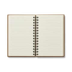 Open Spiral Notebook with Blank Pages Isolated on White