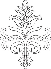 Flower line art, Floral Illustration, Embroidery Design