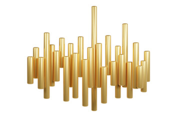 3D Gold Candle stick Chart isolated on Black background, financial and stock markets - 3D render